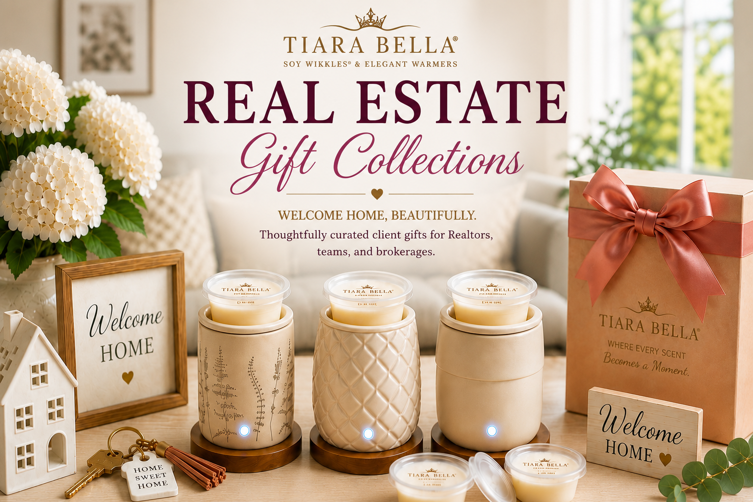 Tiara Bella Realtor closing gifts and open house fragrance collection